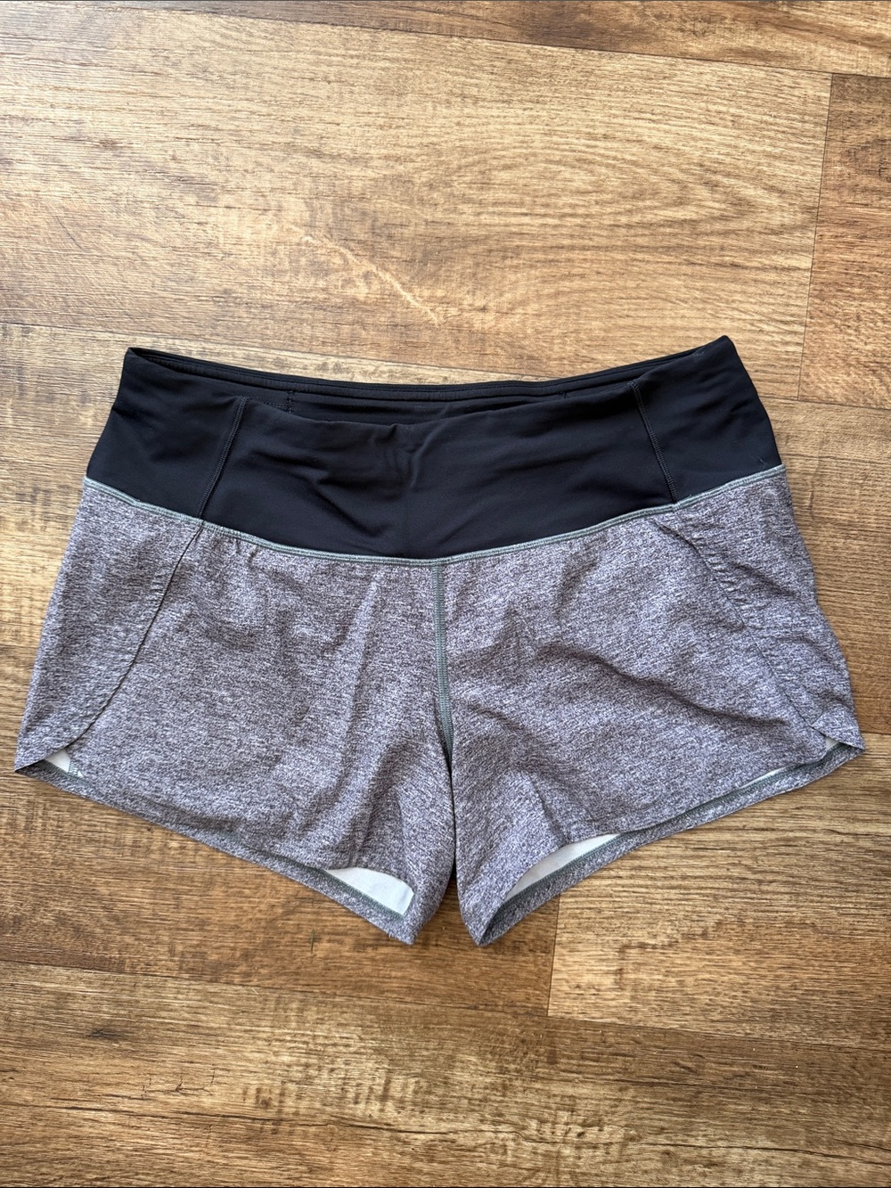 lululemon athletica Black Waistband with Heathered Gray Shorts